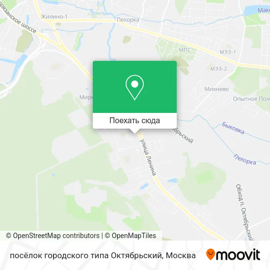 Карта посёлок городского типа Октябрьский
