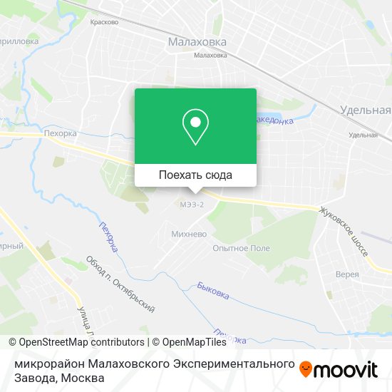 Карта микрорайон Малаховского Экспериментального Завода