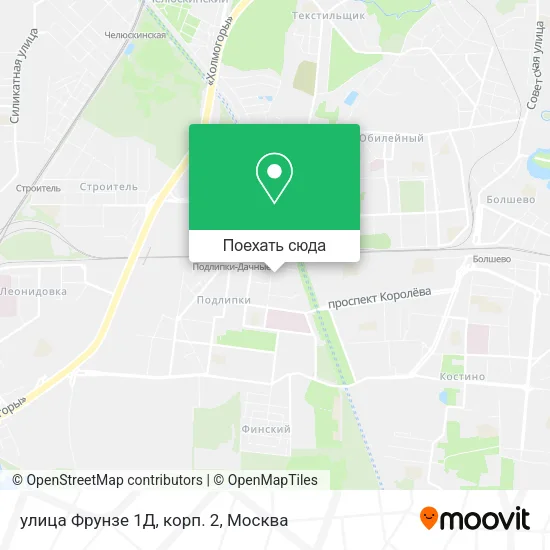 Карта улица Фрунзе 1Д, корп. 2