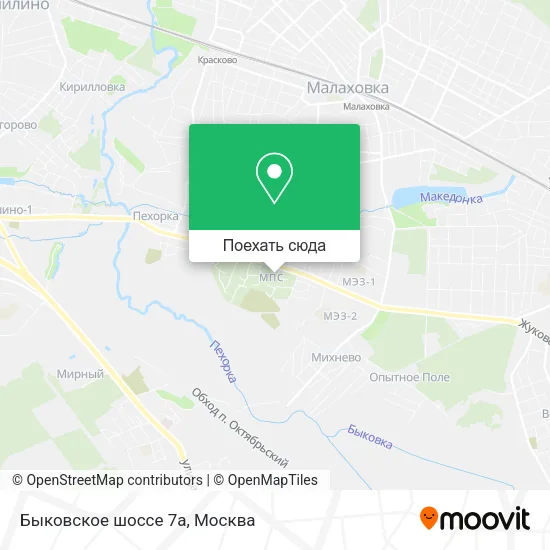 Карта Быковское шоссе 7а