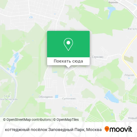 Карта коттеджный посёлок Заповедный Парк
