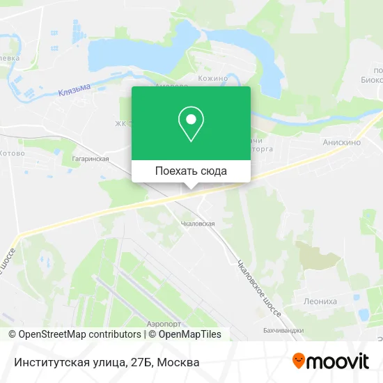 Карта Институтская улица, 27Б