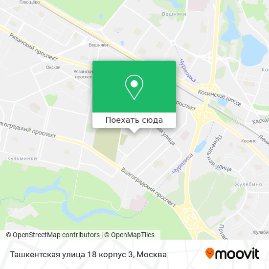 Карта Ташкентская улица 18 корпус 3