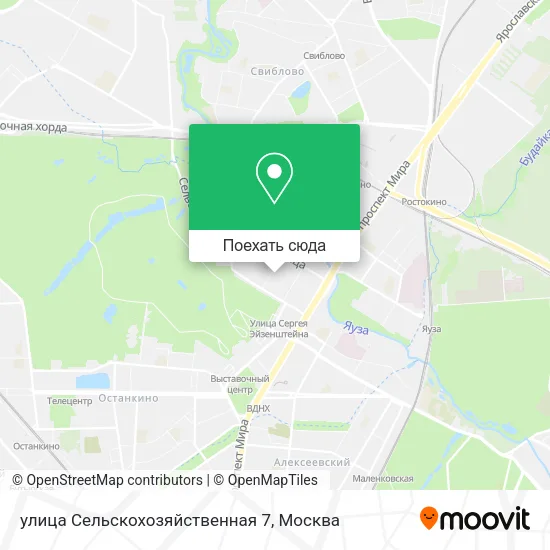 Карта улица Сельскохозяйственная 7