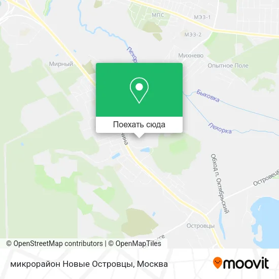Карта микрорайон Новые Островцы