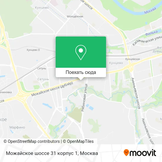 Карта Можайское шоссе 31 корпус 1