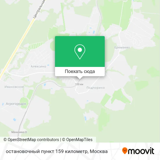 Карта остановочный пункт 159 километр