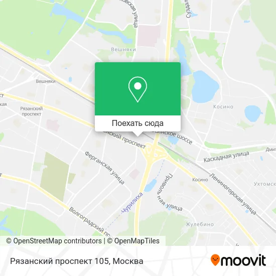 Карта Рязанский проспект 105