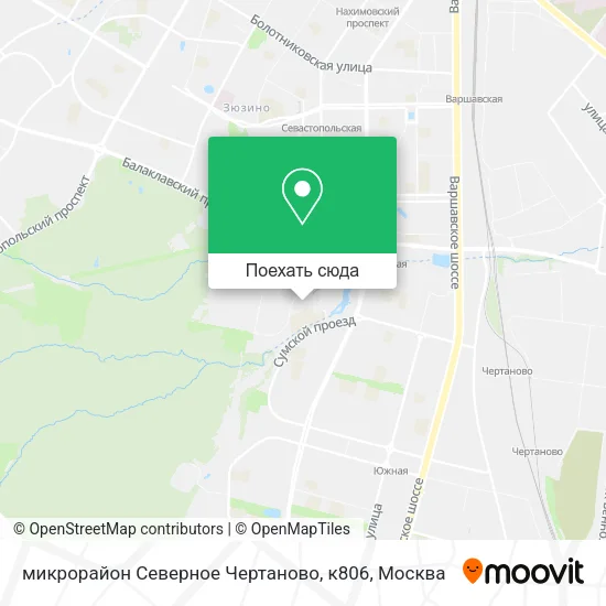 Карта микрорайон Северное Чертаново, к806