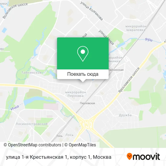 Карта улица 1-я Крестьянская 1, корпус 1