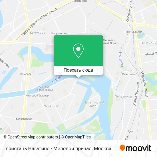 Карта пристань Нагатино - Меловой причал