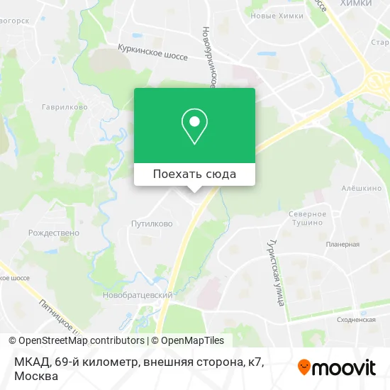 Карта МКАД, 69-й километр, внешняя сторона, к7