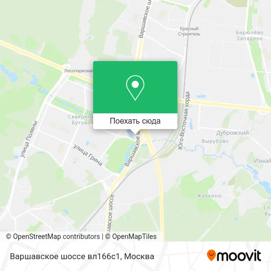 Карта Варшавское шоссе вл166с1