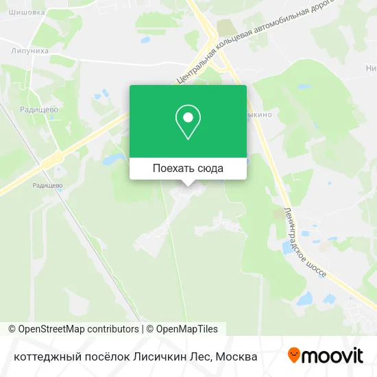Карта коттеджный посёлок Лисичкин Лес