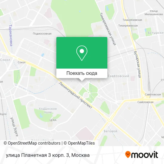 Карта улица Планетная 3 корп. 3