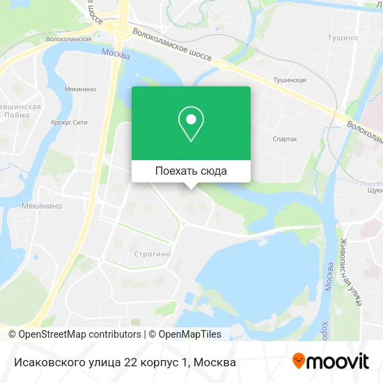 Карта Исаковского улица 22 корпус 1