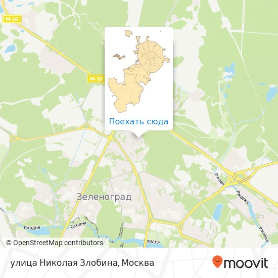 Карта улица Николая Злобина