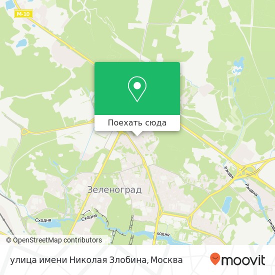 Карта улица имени Николая Злобина