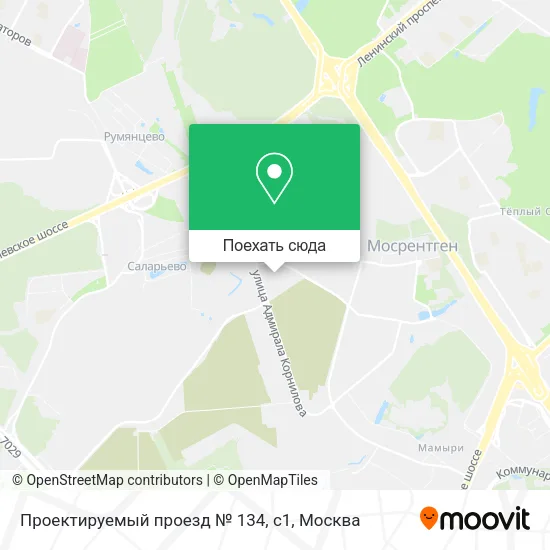 Карта Проектируемый проезд № 134, с1