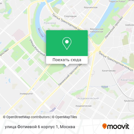 Карта улица Фотиевой 6 корпус 1