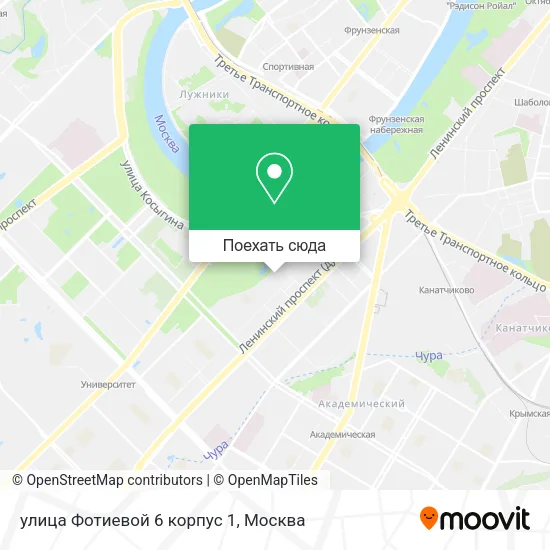 Карта улица Фотиевой 6 корпус 1