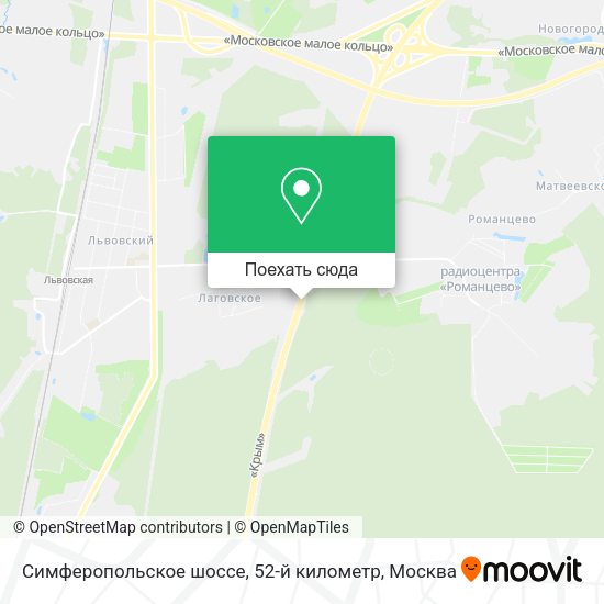 Карта Симферопольское шоссе, 52-й километр