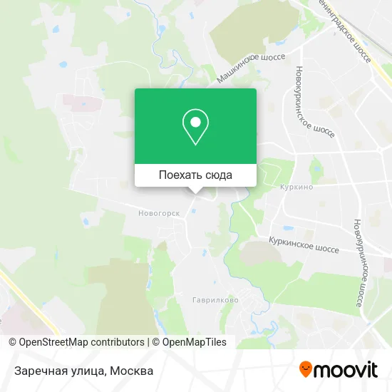 Карта Заречная улица