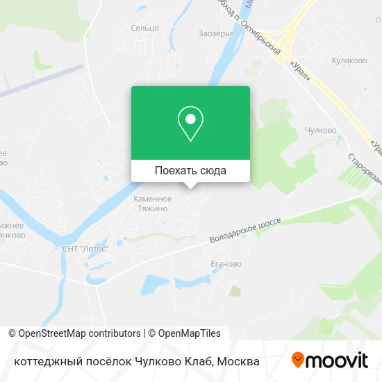 Карта коттеджный посёлок Чулково Клаб