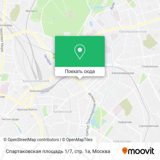 Карта Спартаковская площадь 1 / 7, стр. 1а
