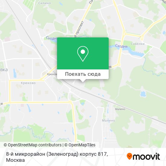 Карта 8-й микрорайон (Зеленоград) корпус 817