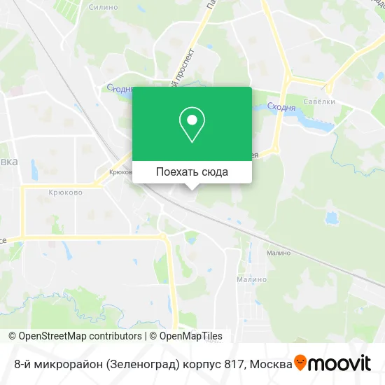 Карта 8-й микрорайон (Зеленоград) корпус 817