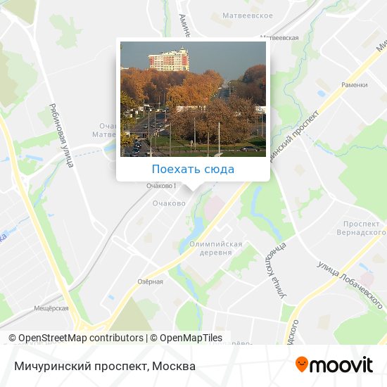 Карта Мичуринский проспект