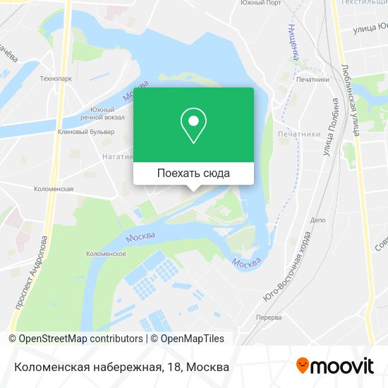 Карта Коломенская набережная, 18