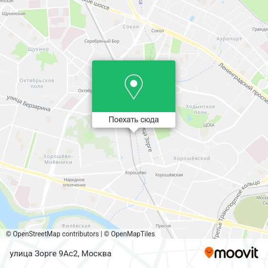 Карта улица Зорге 9Ас2
