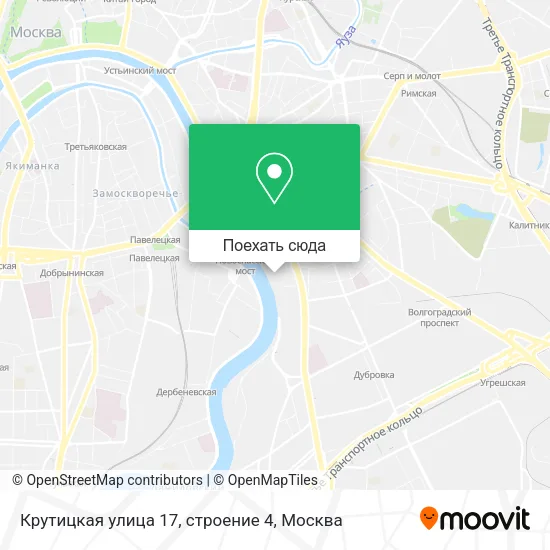 Карта Крутицкая улица 17, строение 4