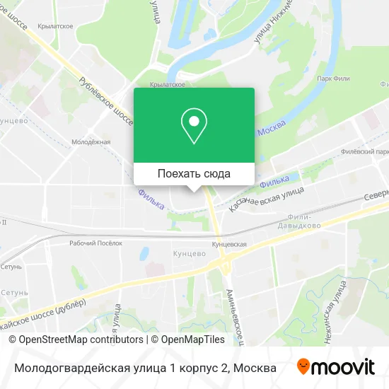 Карта Молодогвардейская улица 1 корпус 2
