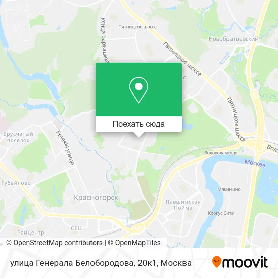 Карта улица Генерала Белобородова, 20к1