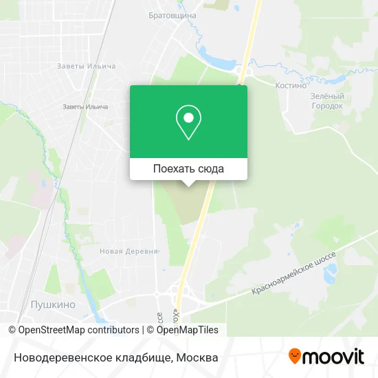 Карта Новодеревенское кладбище