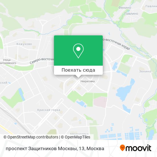 Карта проспект Защитников Москвы, 13