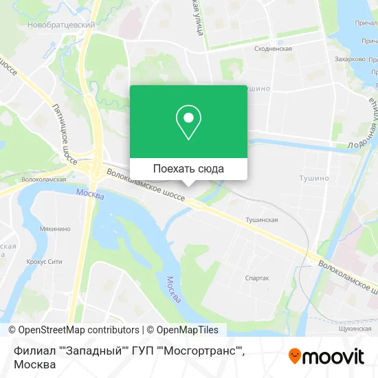 Карта Филиал ""Западный"" ГУП ""Мосгортранс""