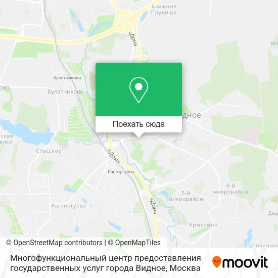 Карта Многофункциональный центр предоставления государственных услуг города Видное