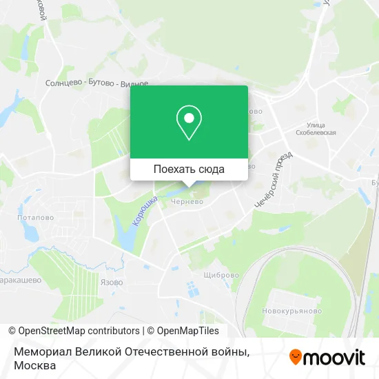 Карта Мемориал Великой Отечественной войны