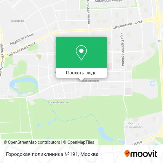 Карта Городская поликлиника №191