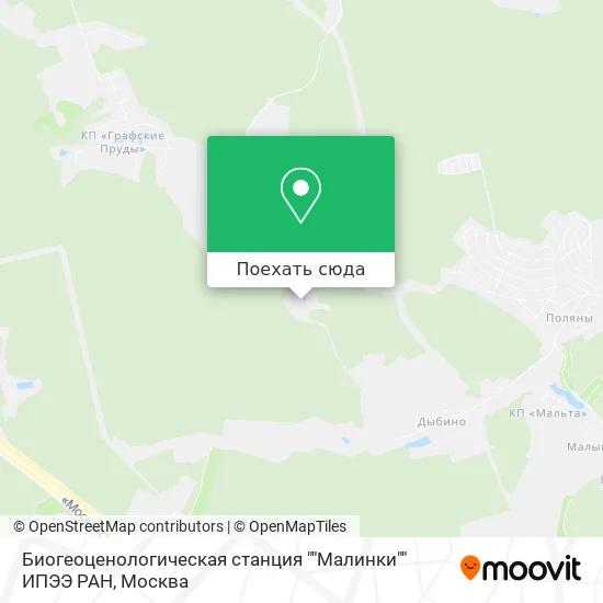 Карта Биогеоценологическая станция ""Малинки"" ИПЭЭ РАН