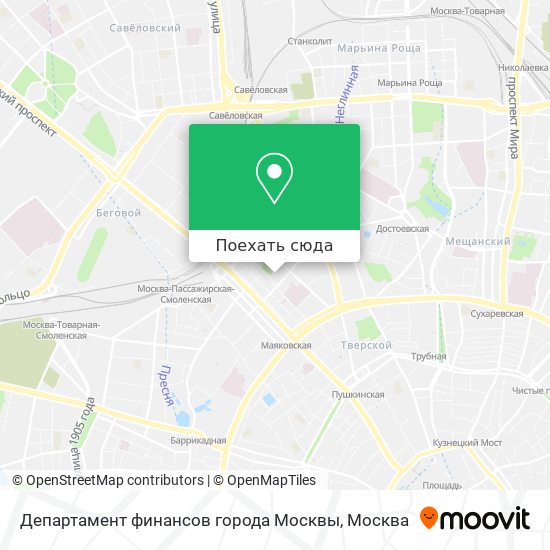 Карта Департамент финансов города Москвы