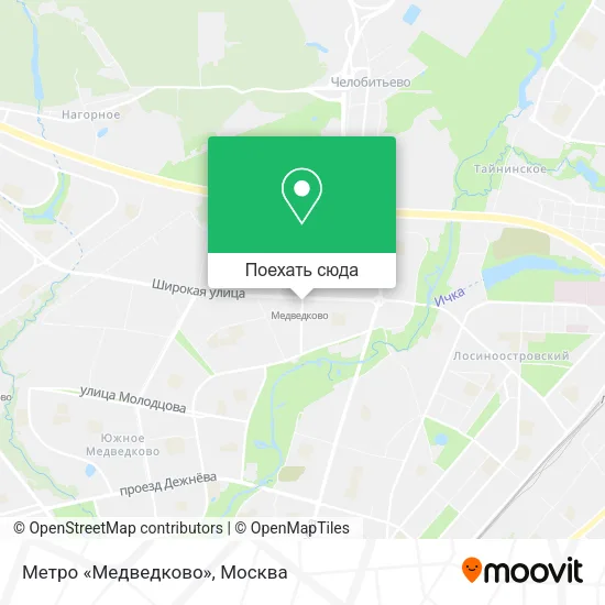 Карта Метро «Медведково»