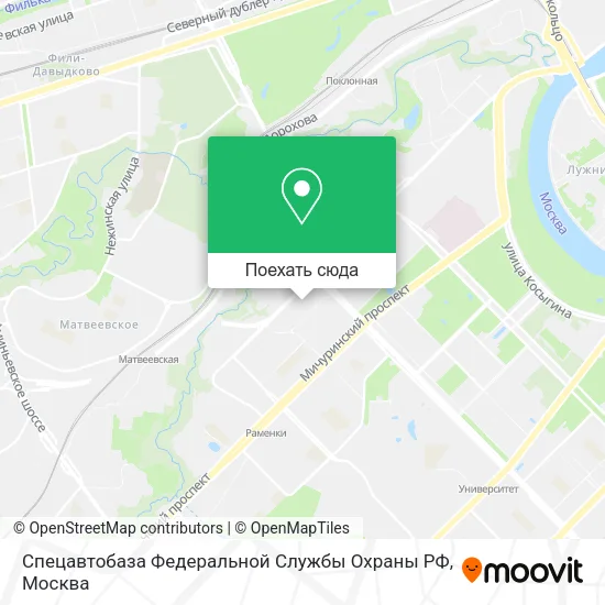 Карта Спецавтобаза Федеральной Службы Охраны РФ