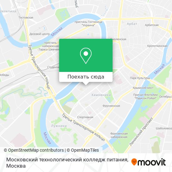Карта Московский технологический колледж питания