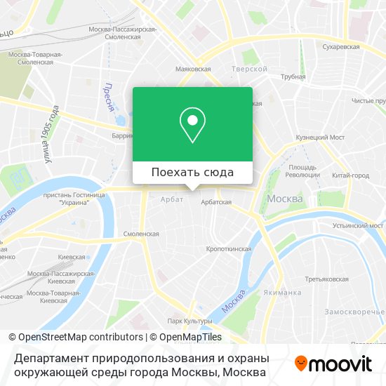 Карта Департамент природопользования и охраны окружающей среды города Москвы