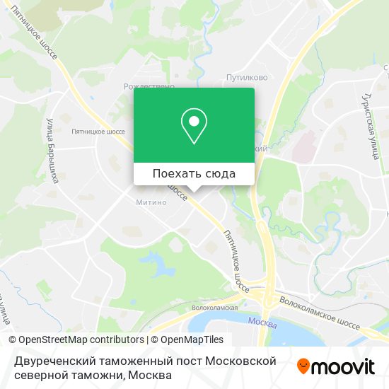 Карта Двуреченский таможенный пост Московской северной таможни